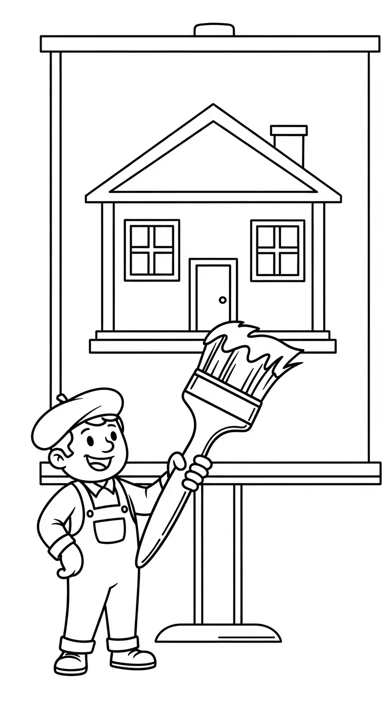 coloriage Peintre à imprimer pour enfant de 10 ans