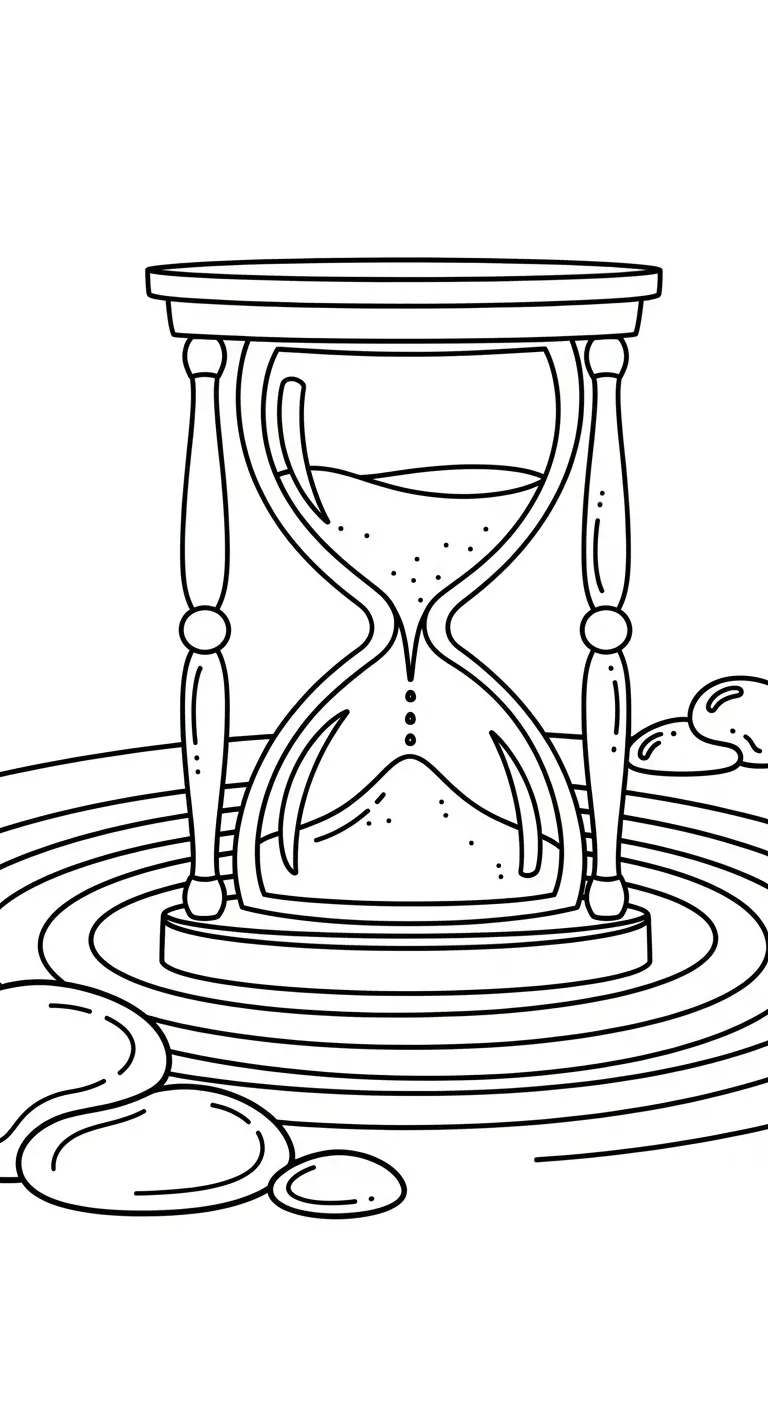 coloriage Sablier à imprimer pour enfant de 9 ans