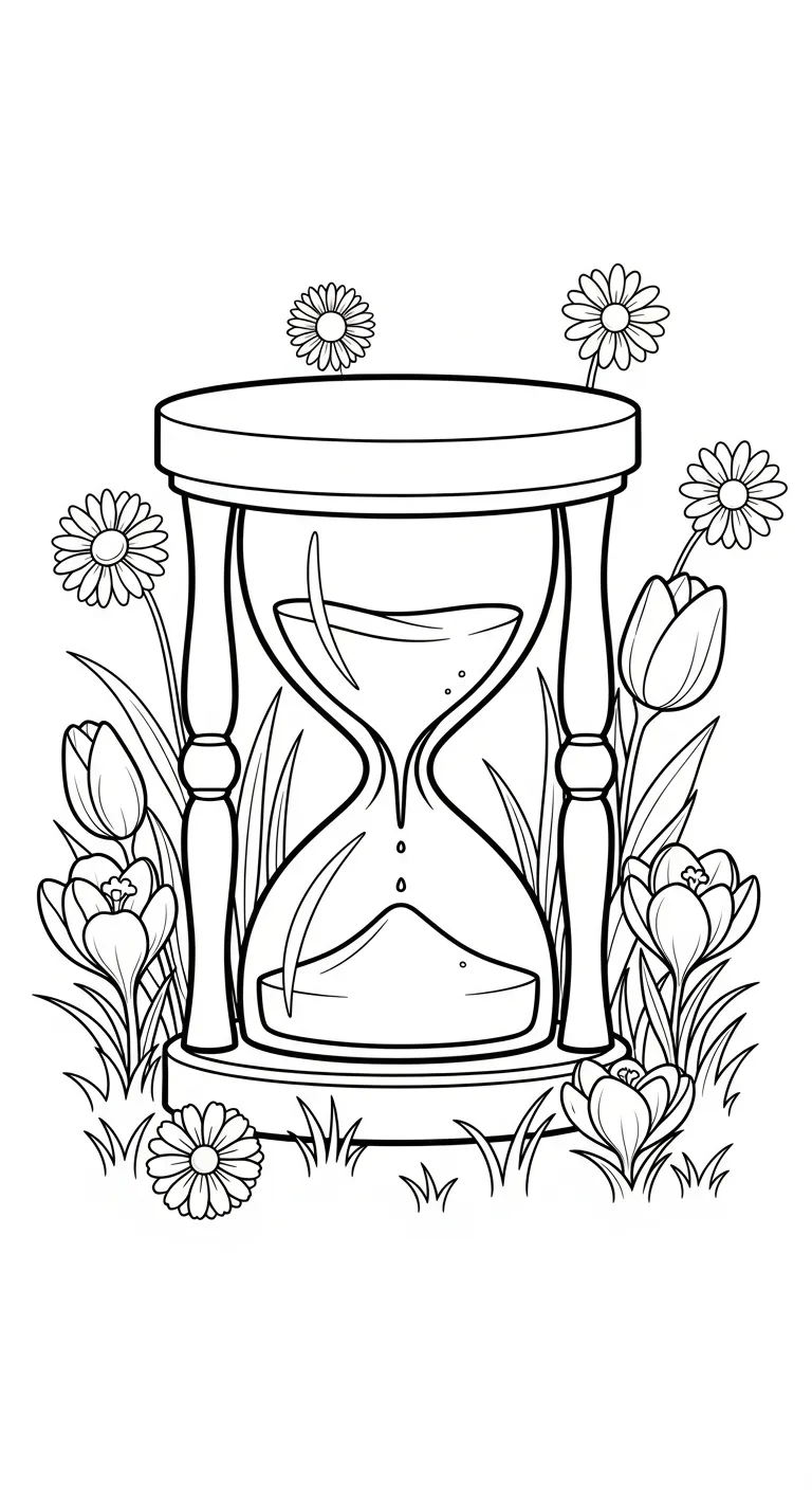coloriage Sablier pour enfants à imprimer