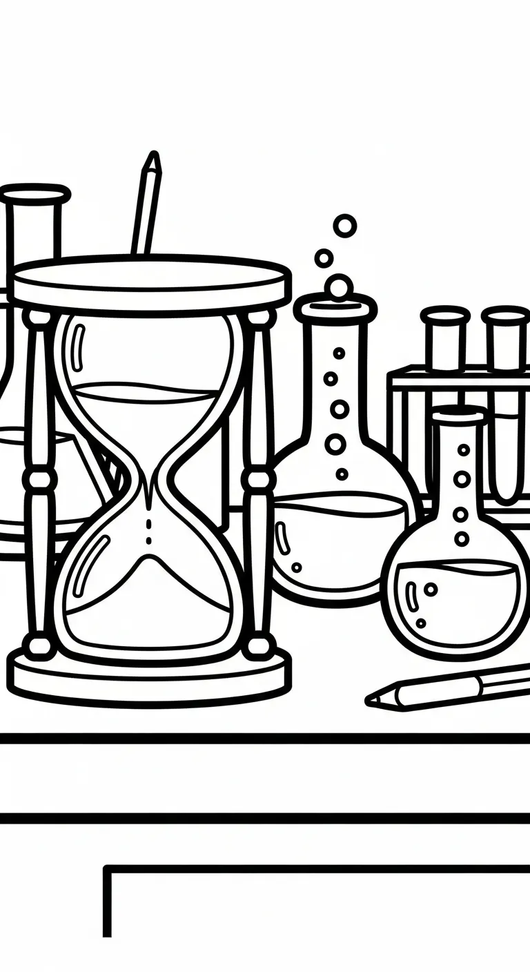 coloriage Sablier à imprimer pour enfant de 2 ans