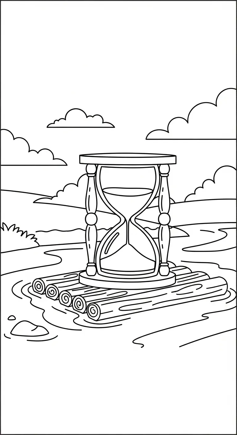 coloriage Sablier à imprimer pour enfant de 10 ans