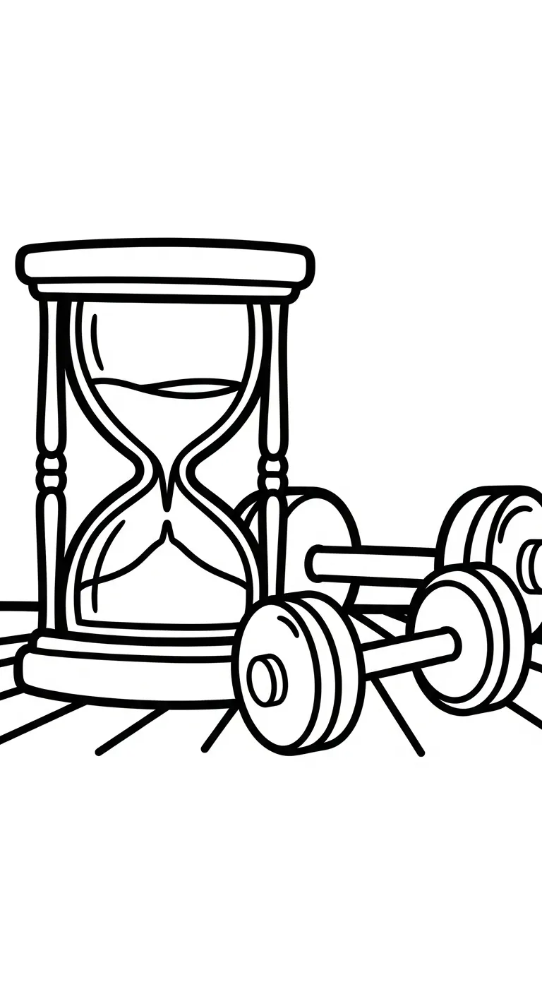 coloriage Sablier à imprimer pour enfant de 8 ans