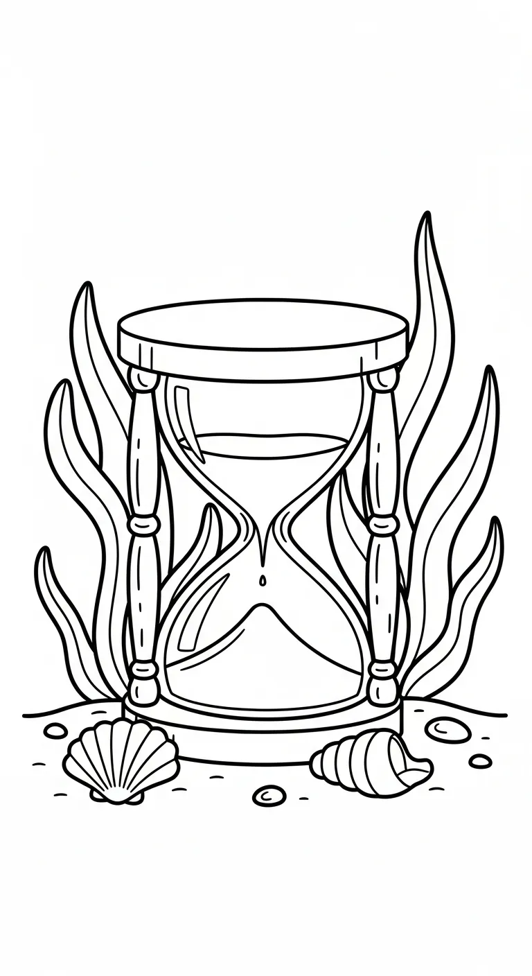 coloriage Sablier à imprimer pour enfants