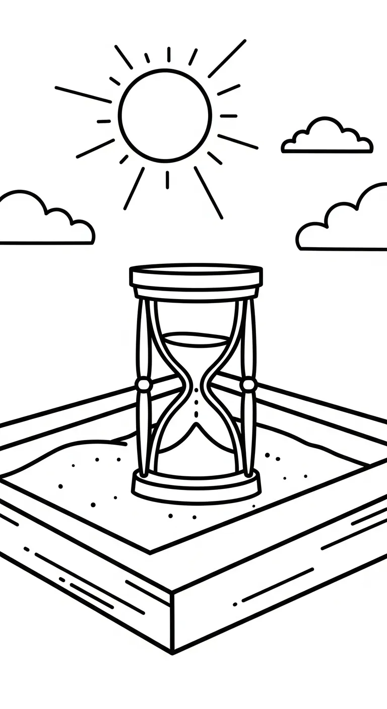 coloriage Sablier pour enfant de 3 ans