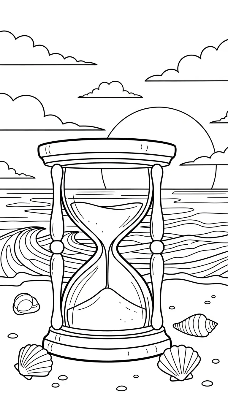 coloriage Sablier gratuit pour enfants