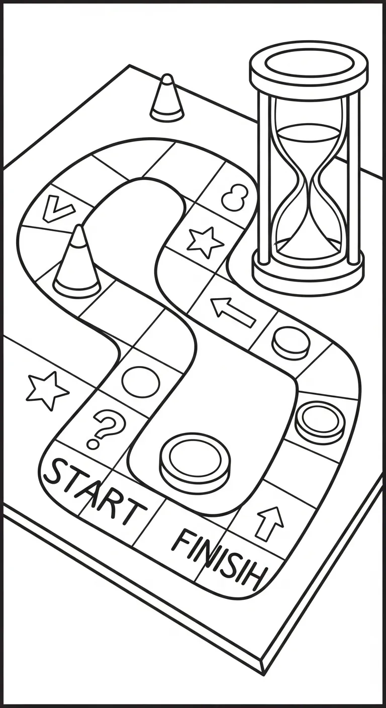 coloriage Sablier pour enfants a imprimer gratuit