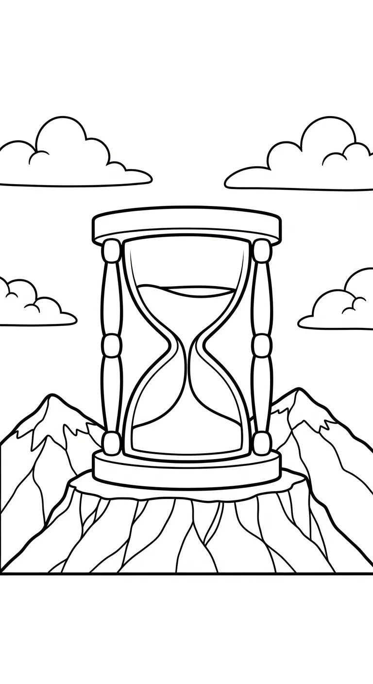 coloriage Sablier à imprimer pour enfant de 4 ans