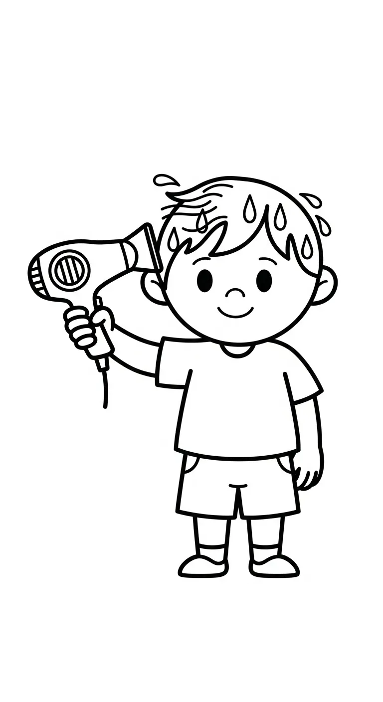 coloriage Sèche cheveux pour primaire