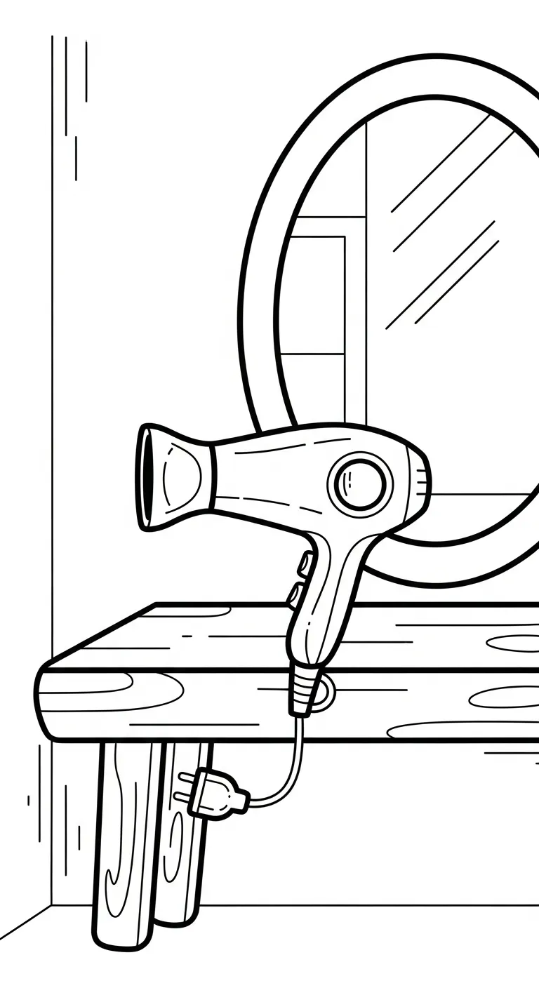 coloriage Sèche cheveux à imprimer gratuit