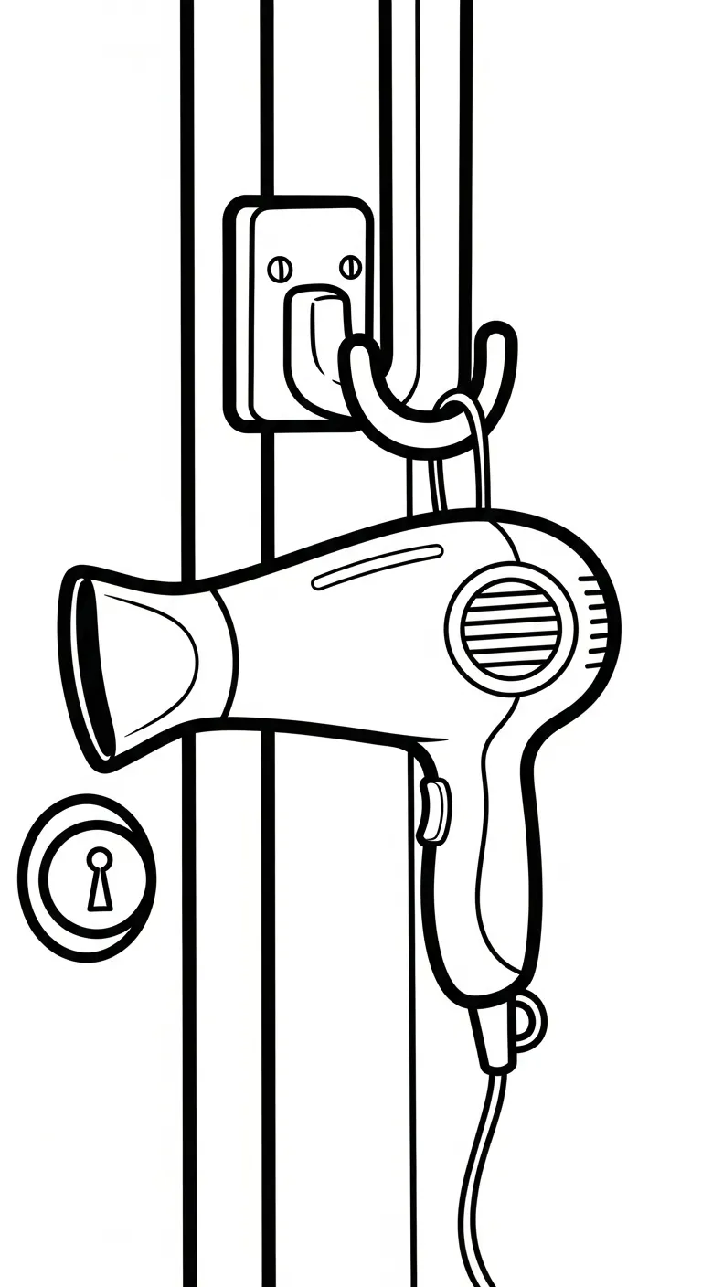 coloriage Sèche cheveux à imprimer pdf