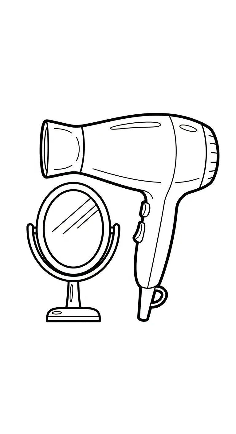 coloriage Sèche cheveux et dessin a imprimer