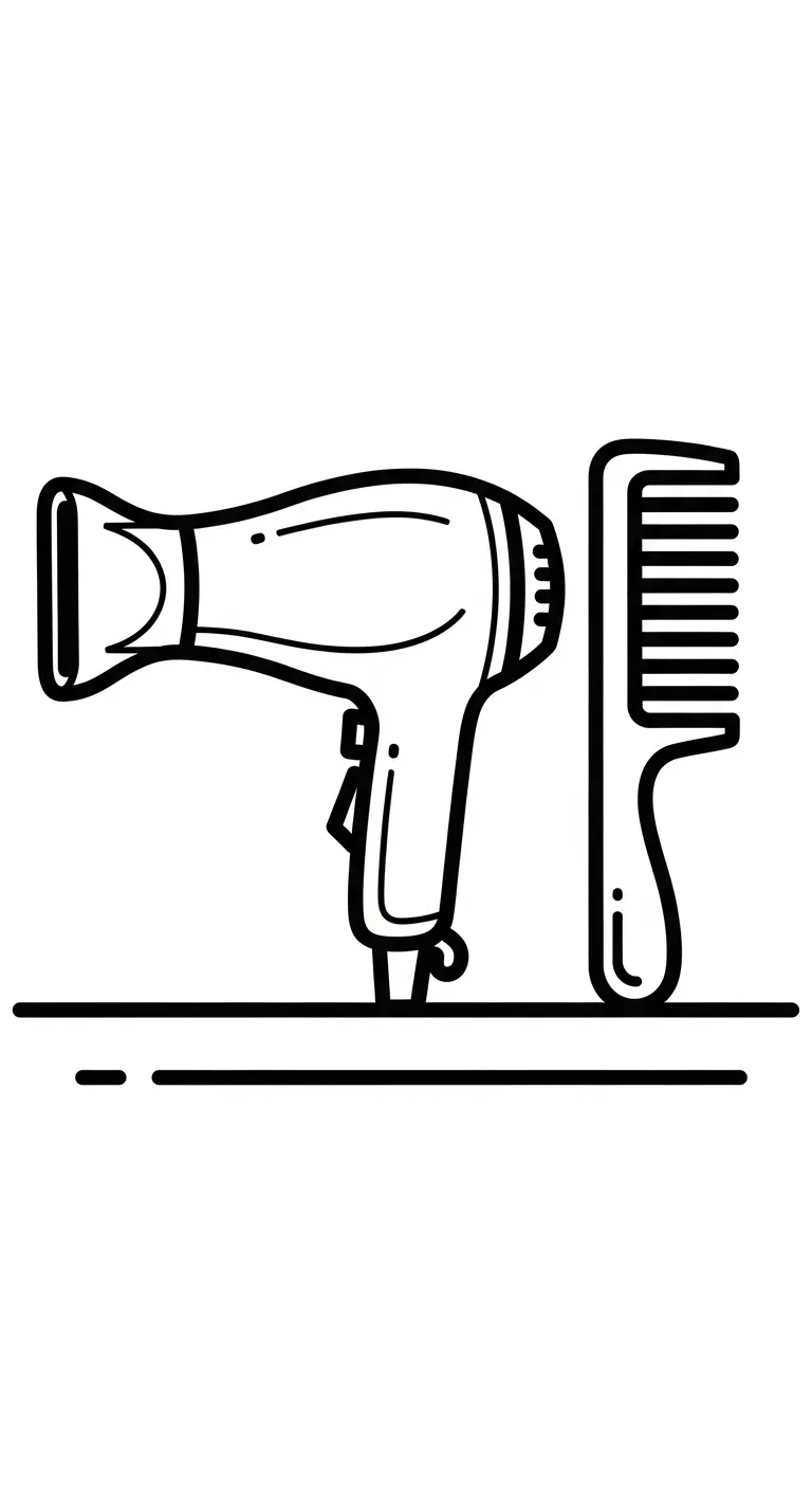 image pour coloriage Sèche cheveux enfant