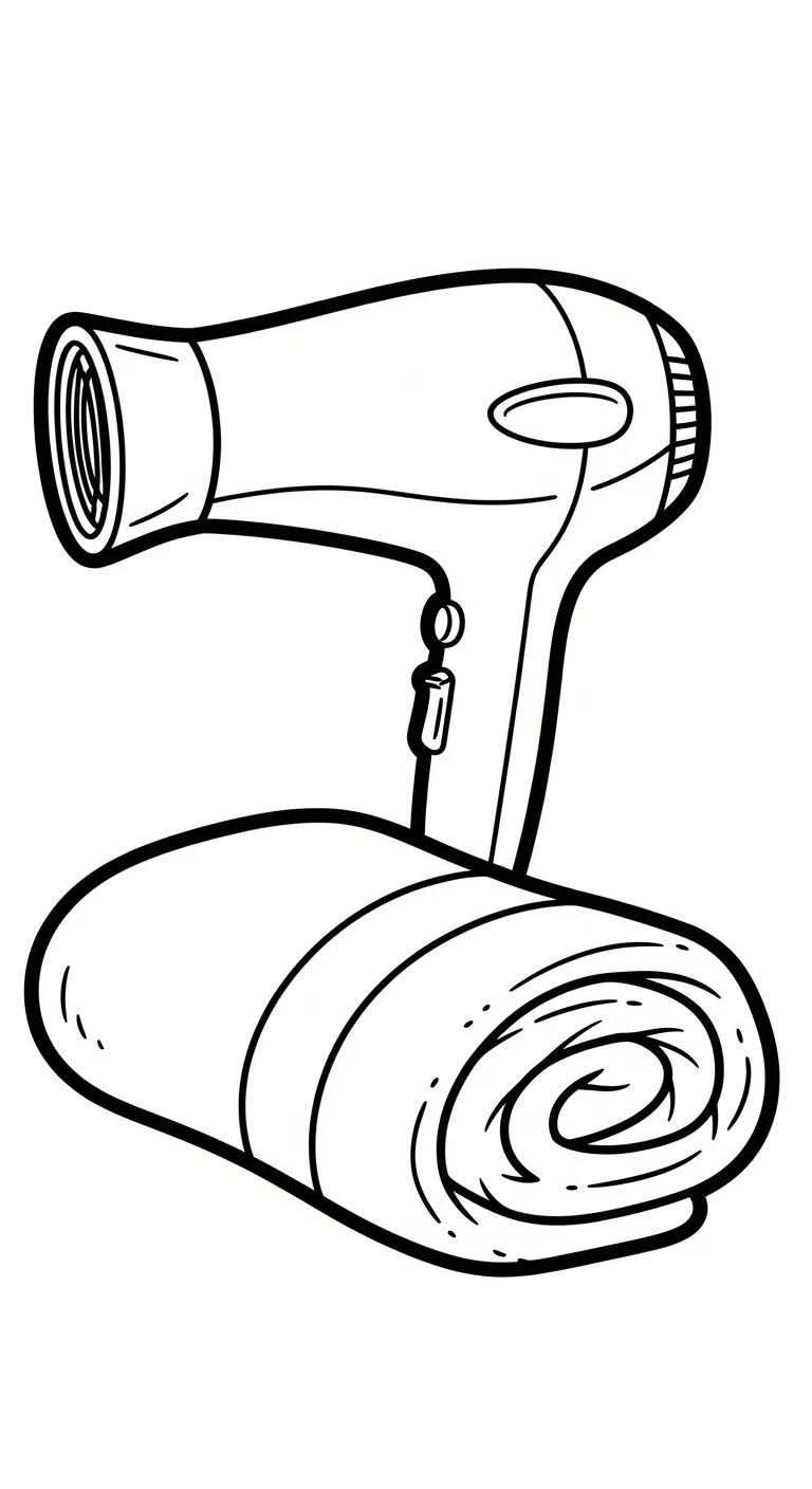 coloriage Sèche cheveux en ligne pour enfant