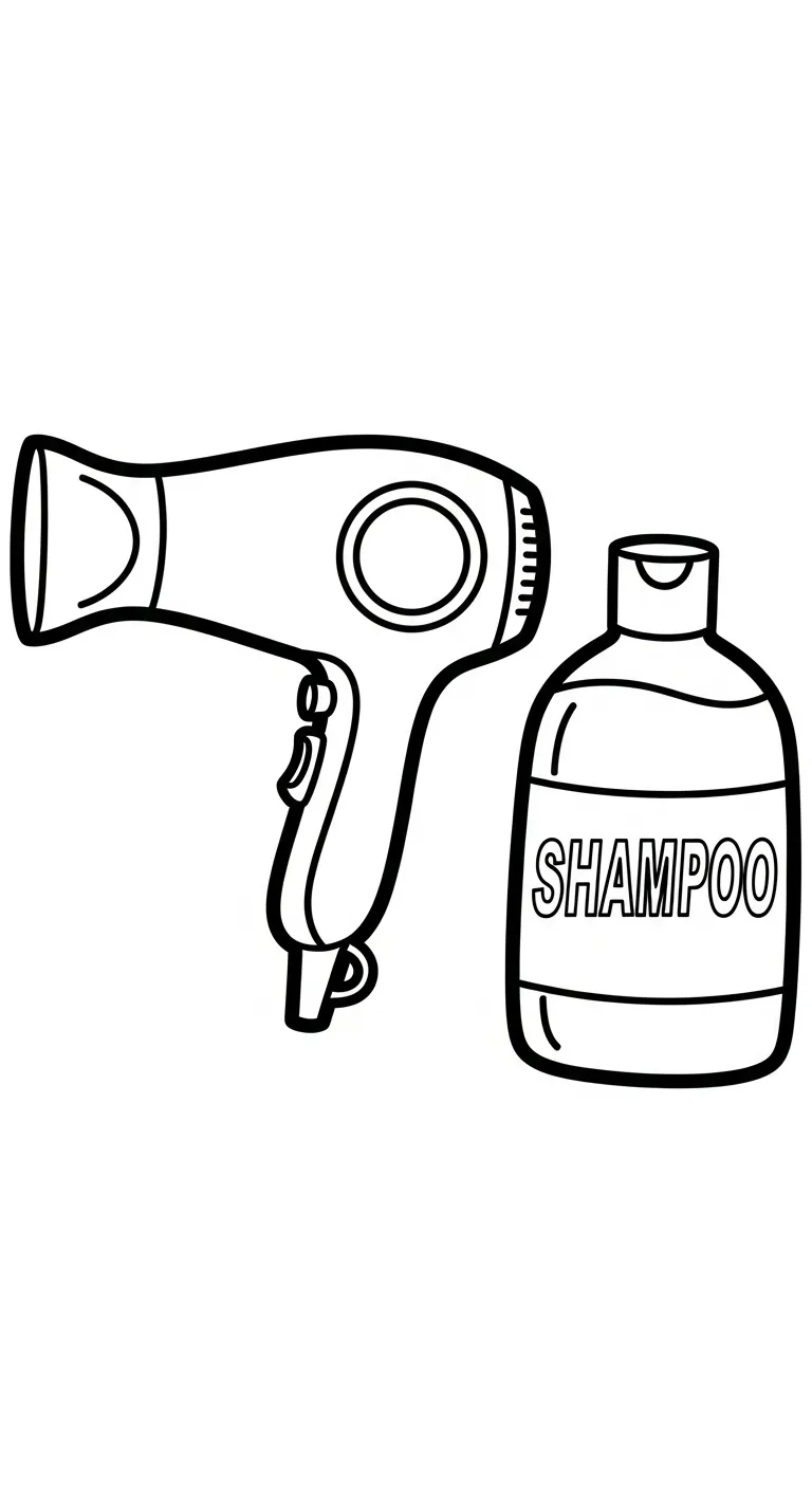 image de coloriage Sèche cheveux pour enfant