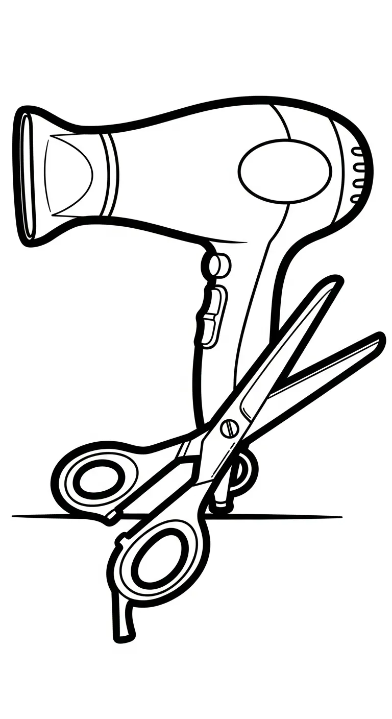 coloriage Sèche cheveux pour enfant de 2 ans