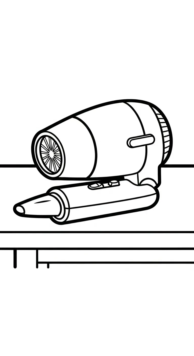 coloriage Sèche cheveux à imprimer gratuitement pdf