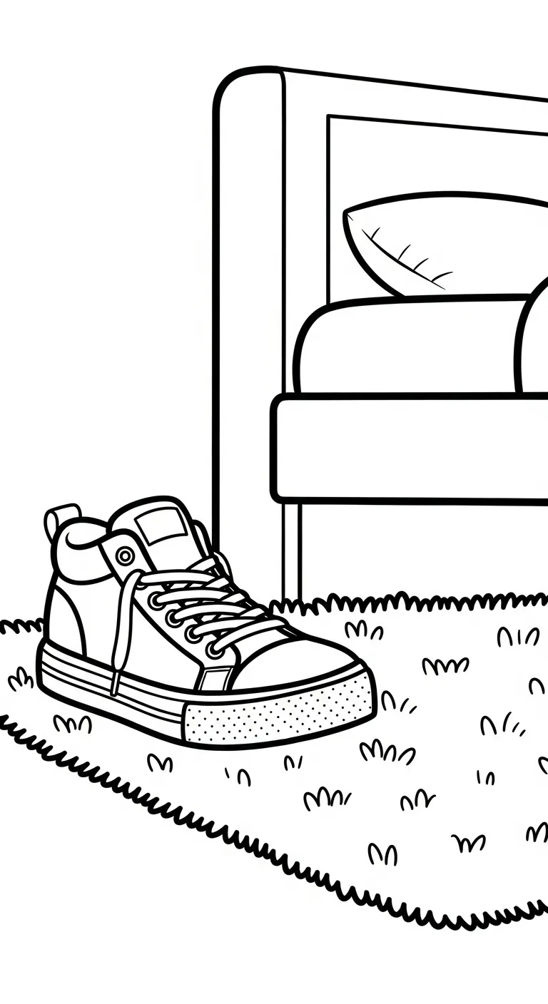 coloriage Sneakers d'enfant a imprimer 1
