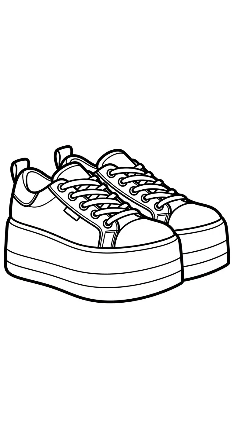 coloriage Sneakers à imprimer pour enfant de 4 ans