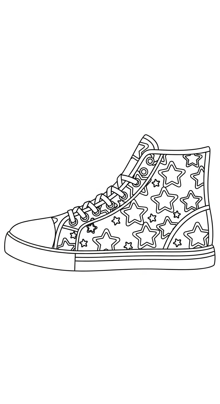 coloriage Sneakers a imprimer pour enfant de 4 ans