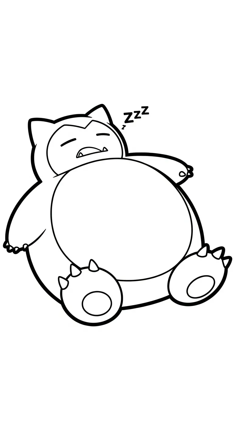 coloriage Snorlax à imprimer pdf gratuit