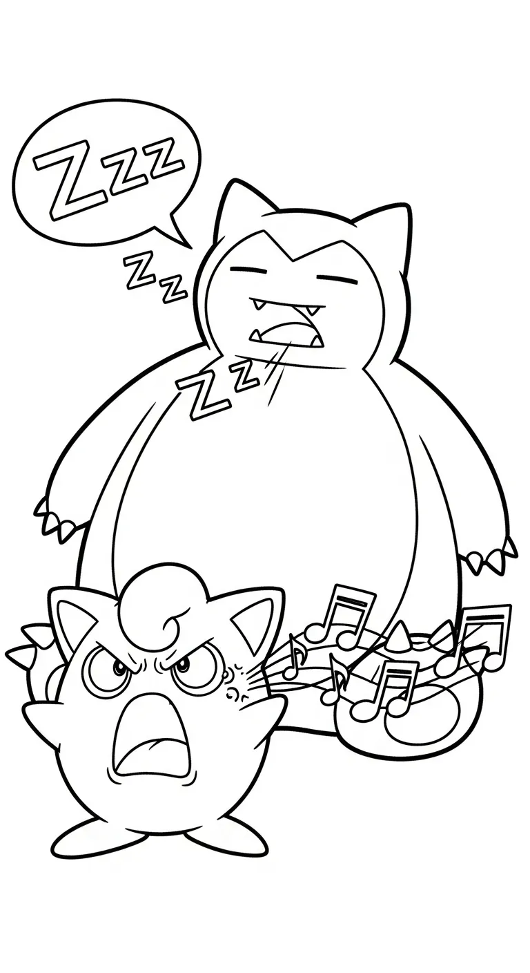 coloriage Snorlax à imprimer pour enfant de 4 ans