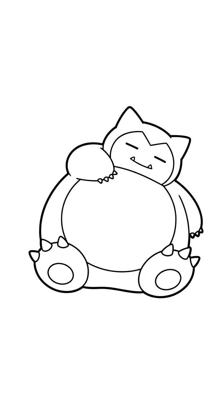 coloriage Snorlax à imprimer kawaii
