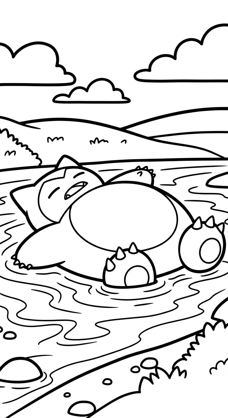 coloriage Snorlax à imprimer pour enfant de 3 ans