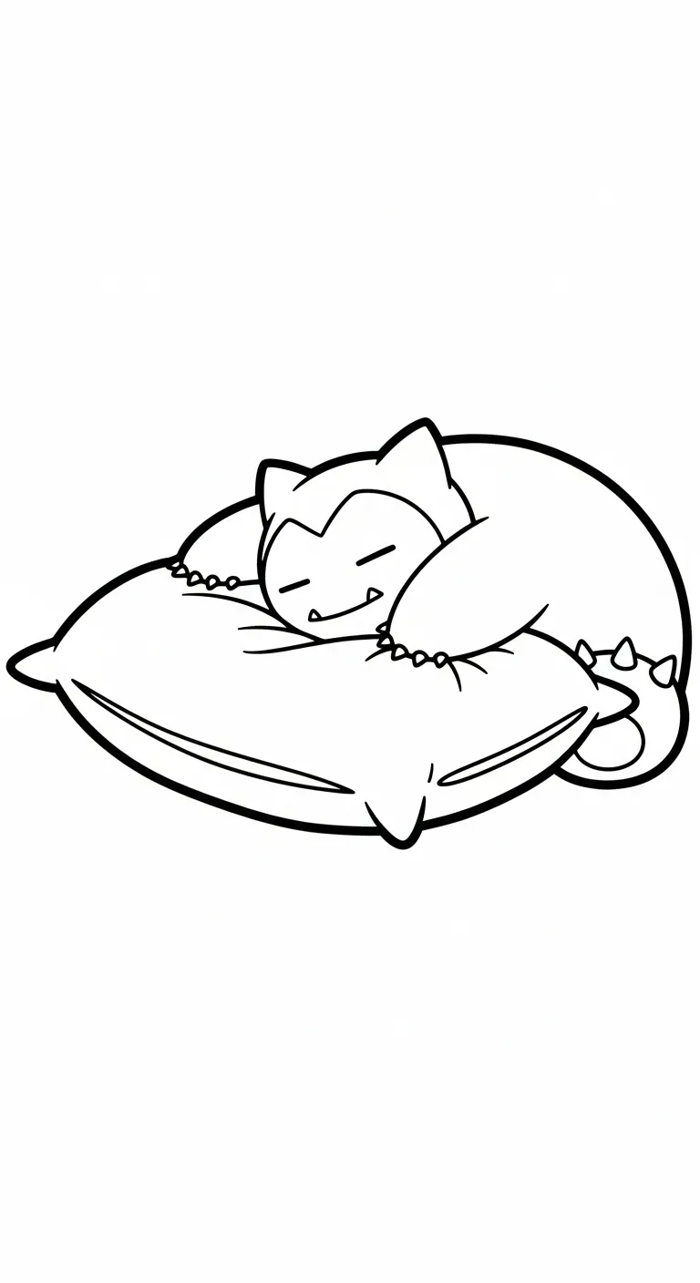 coloriage Snorlax et decoupage a imprimer gratuit
