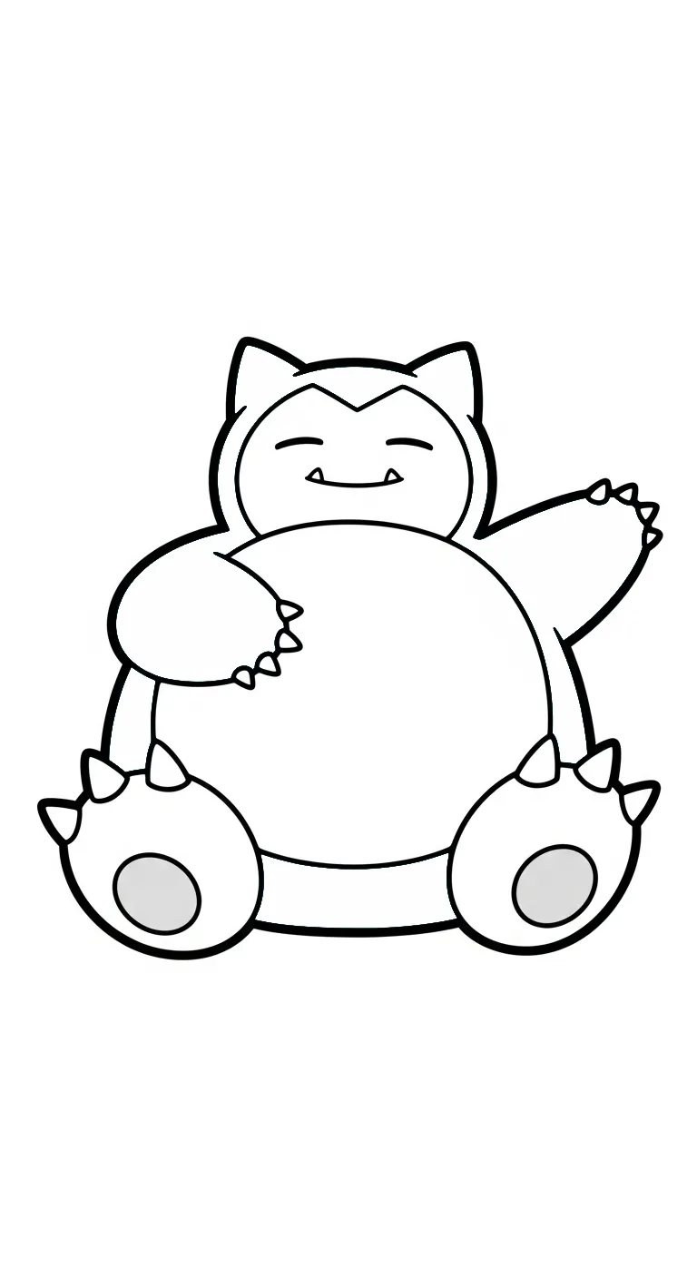 coloriage Snorlax à imprimer pour enfant de 6 ans