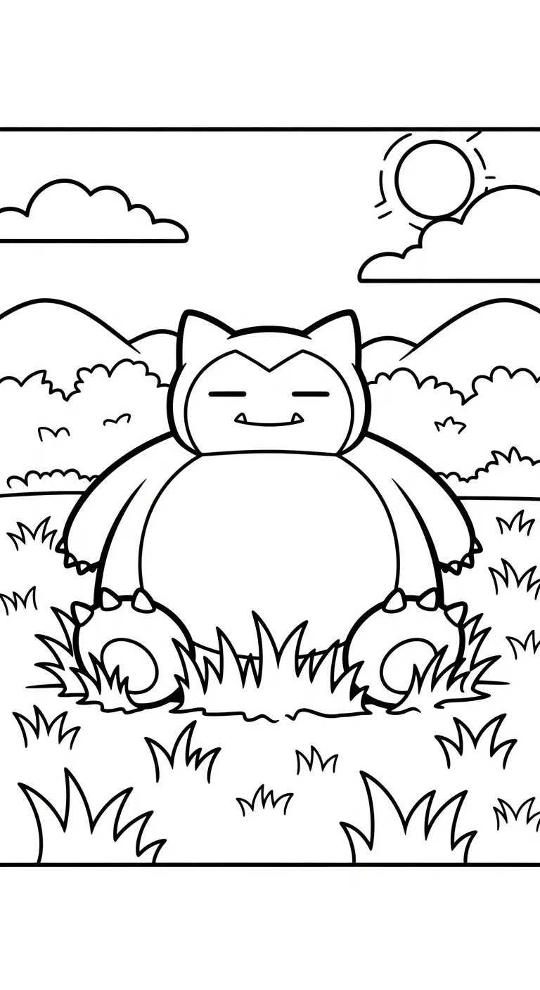 coloriage Snorlax gratuit a imprimer