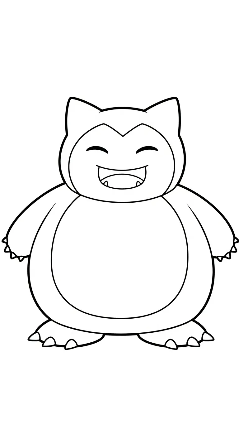 coloriage Snorlax a dessiner en ligne