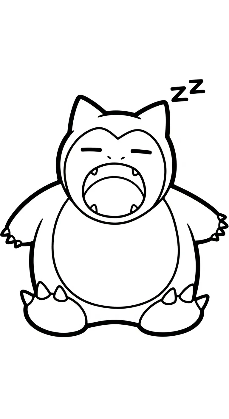 coloriage Snorlax pour enfant de 10 ans
