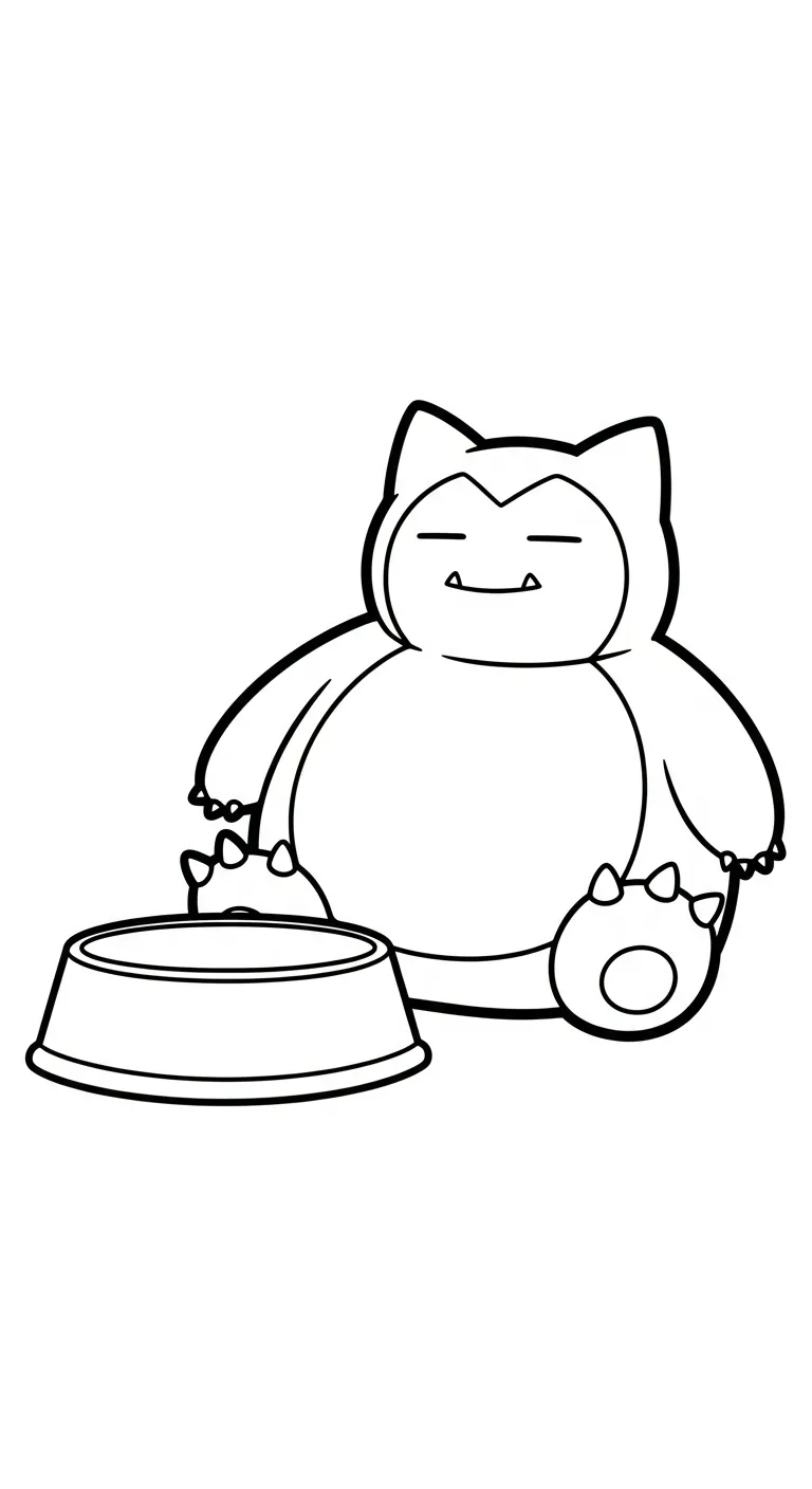 coloriage Snorlax d'enfant a imprimer