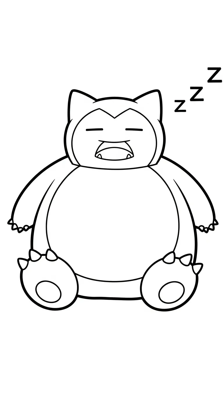 coloriage Snorlax pour enfant de 4 ans