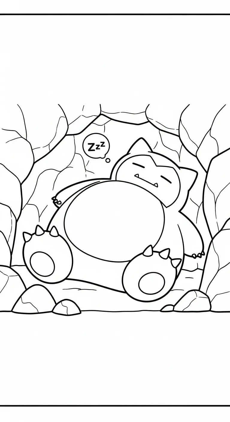 coloriage Snorlax pour enfant de 6 ans