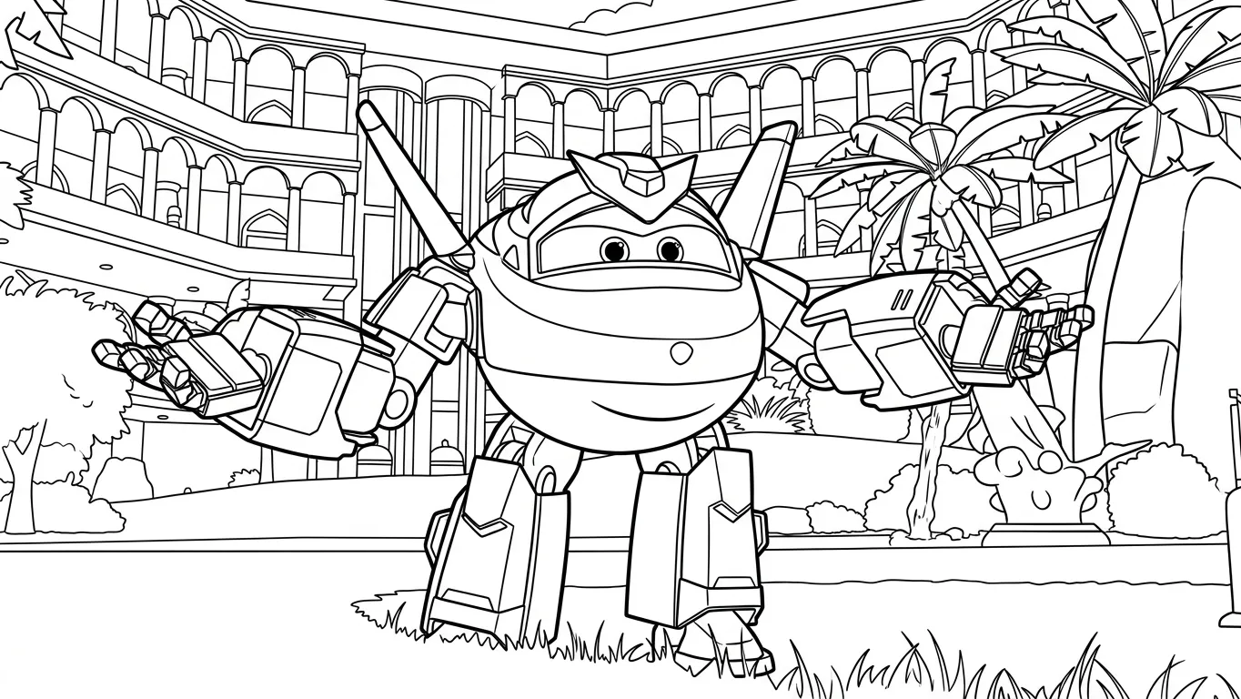 coloriage Super Wings pour enfant de 8 ans
