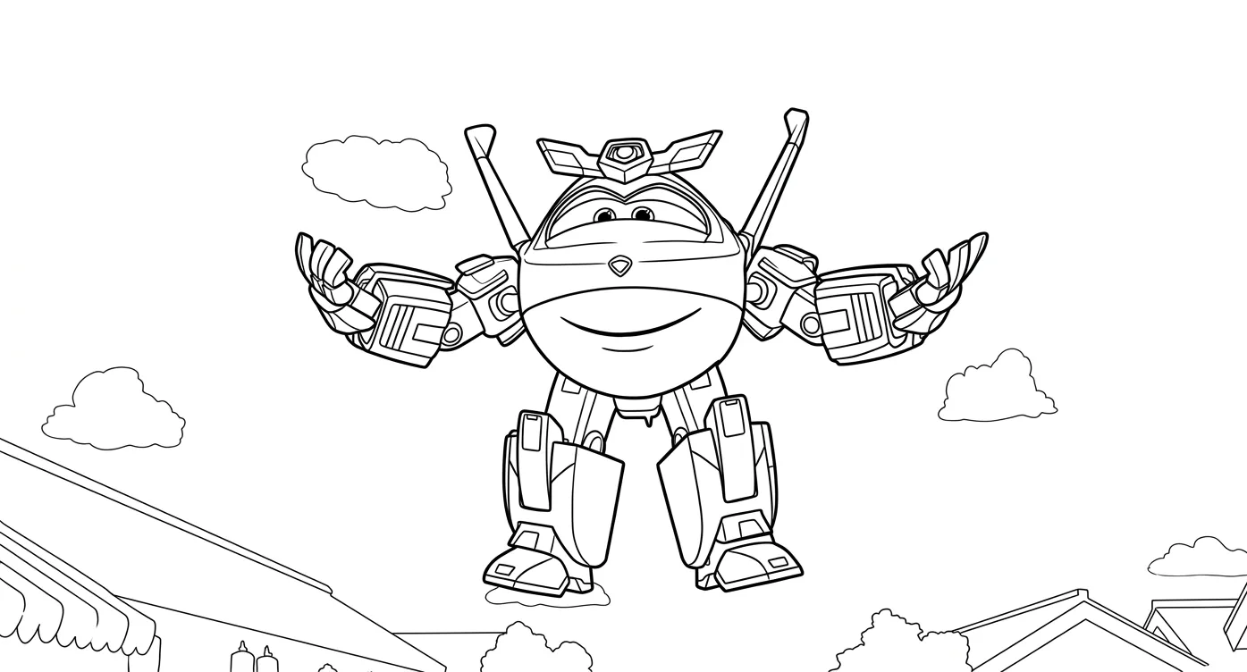 coloriage Super Wings et decoupage a imprimer gratuit
