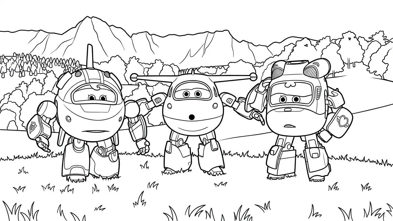 coloriage Super Wings et découpage à imprimer