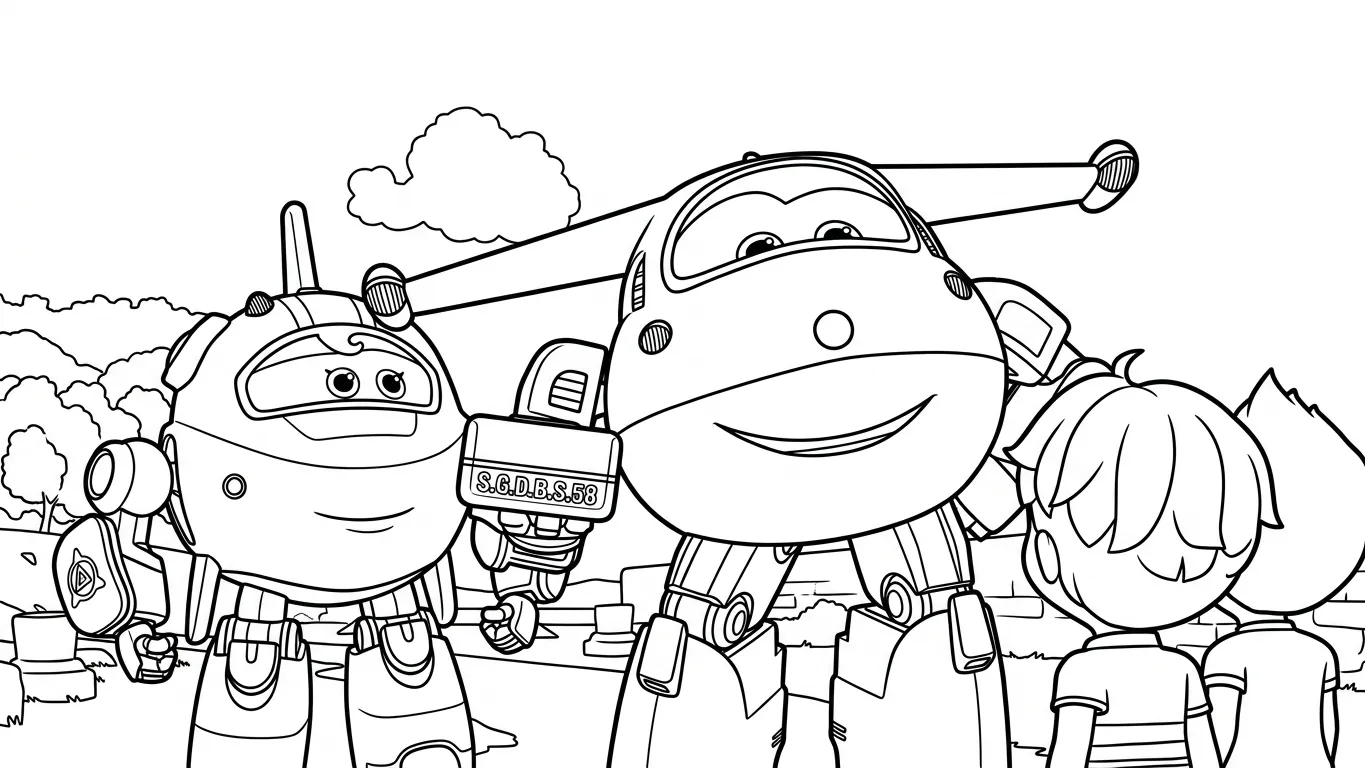 coloriage Super Wings pour enfant a imprimer gratuit