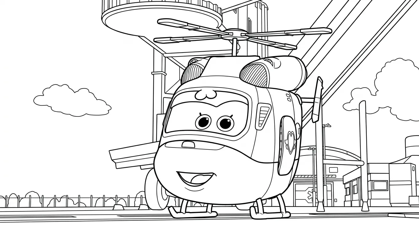 coloriage Super Wings a imprimer pour enfant de 4 ans