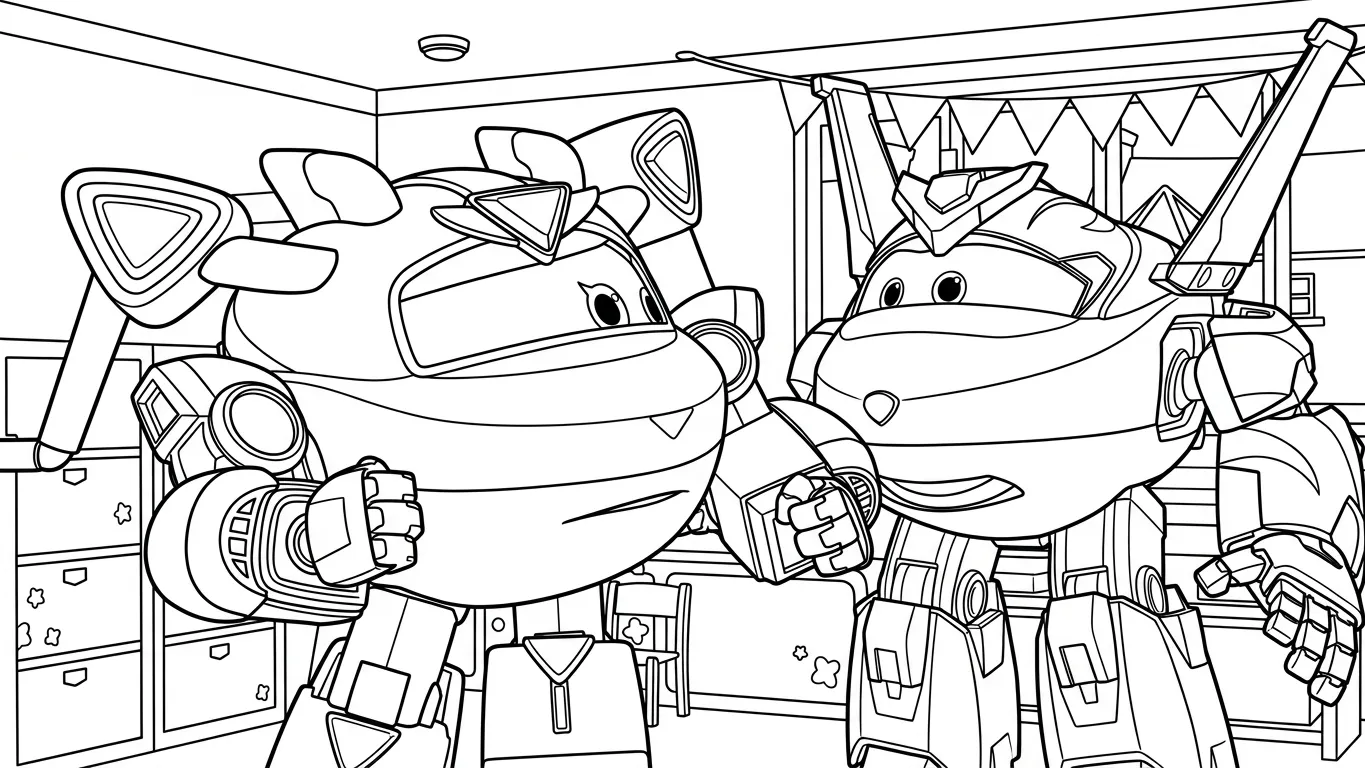 coloriage Super Wings à imprimer pour enfant de 3 ans 1
