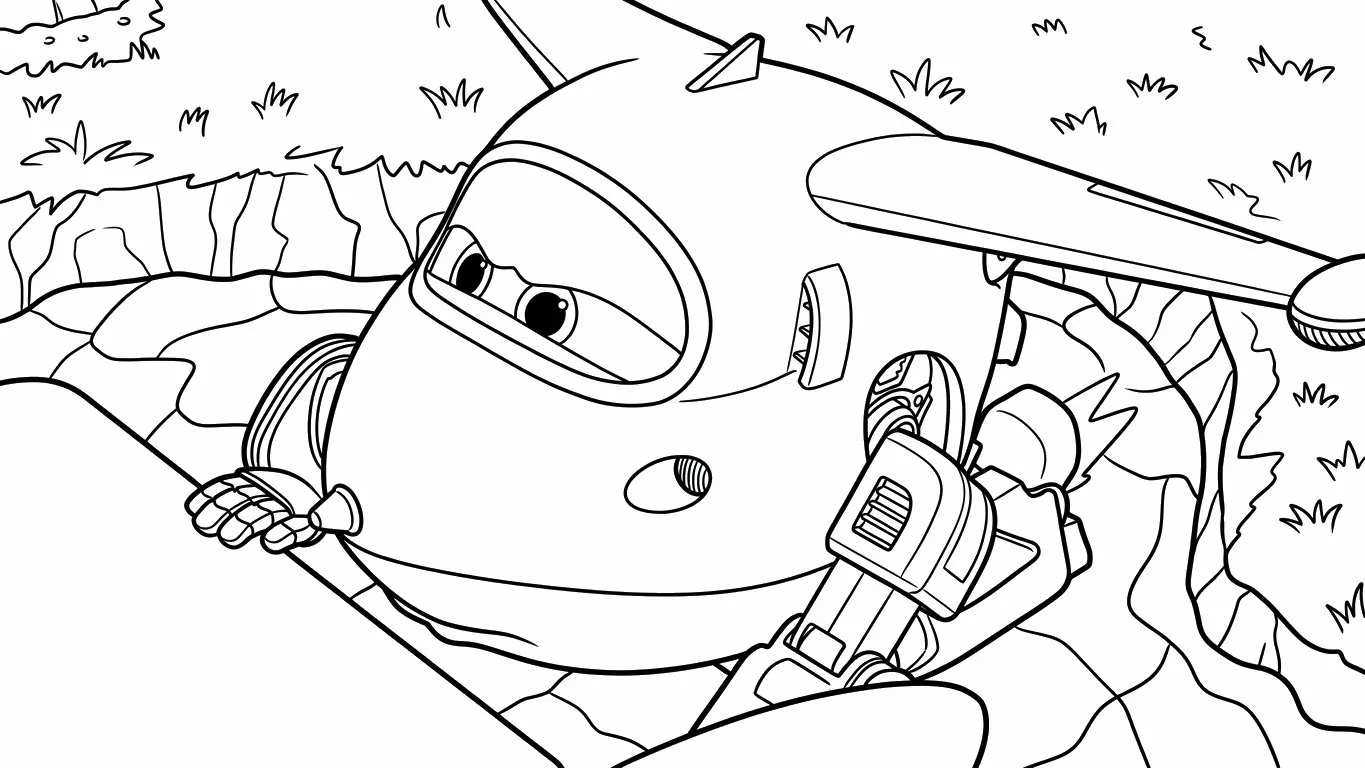 coloriage Super Wings pour enfant de 5 ans