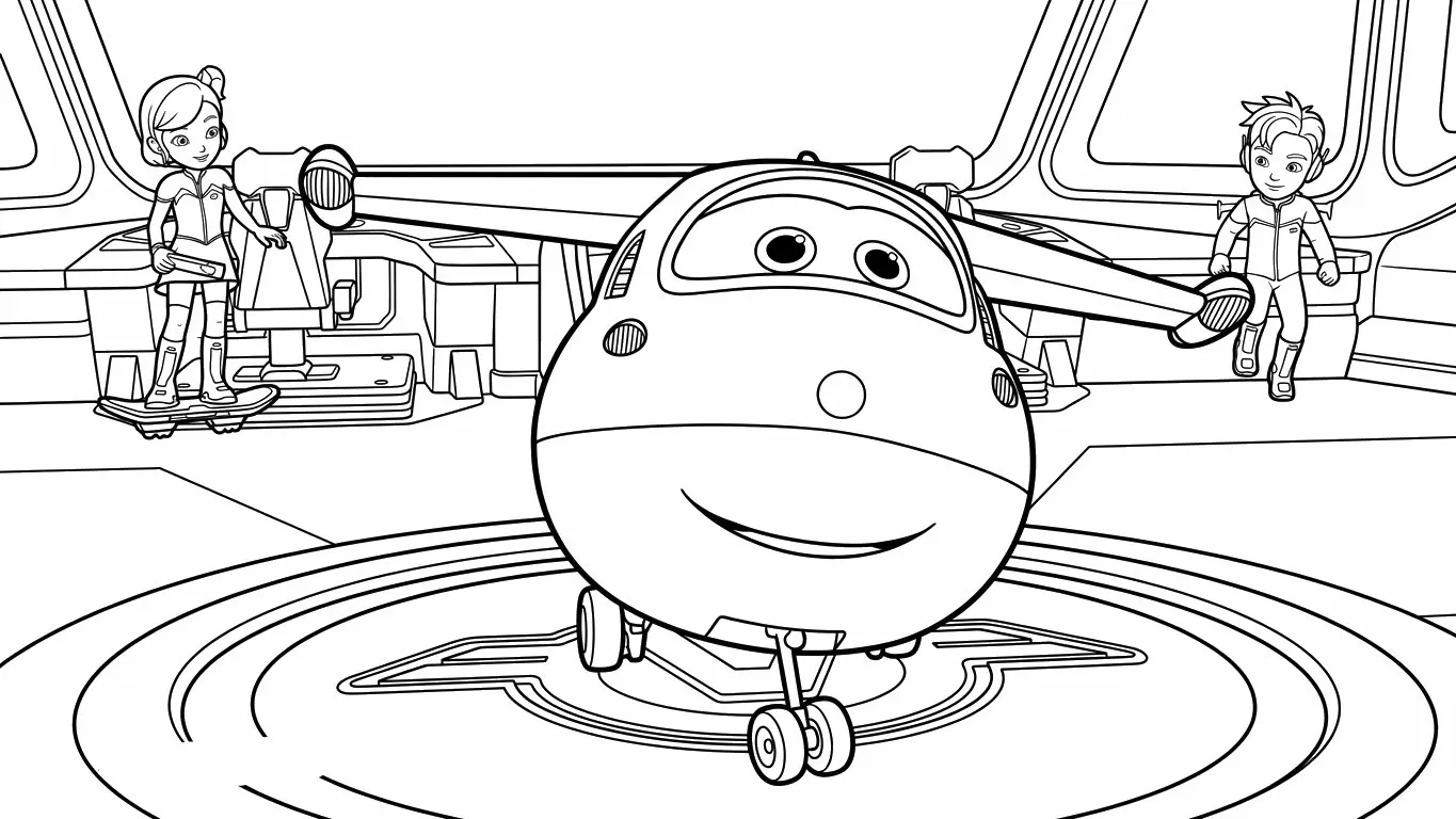 coloriage Super Wings à imprimer pour enfant de 6 ans