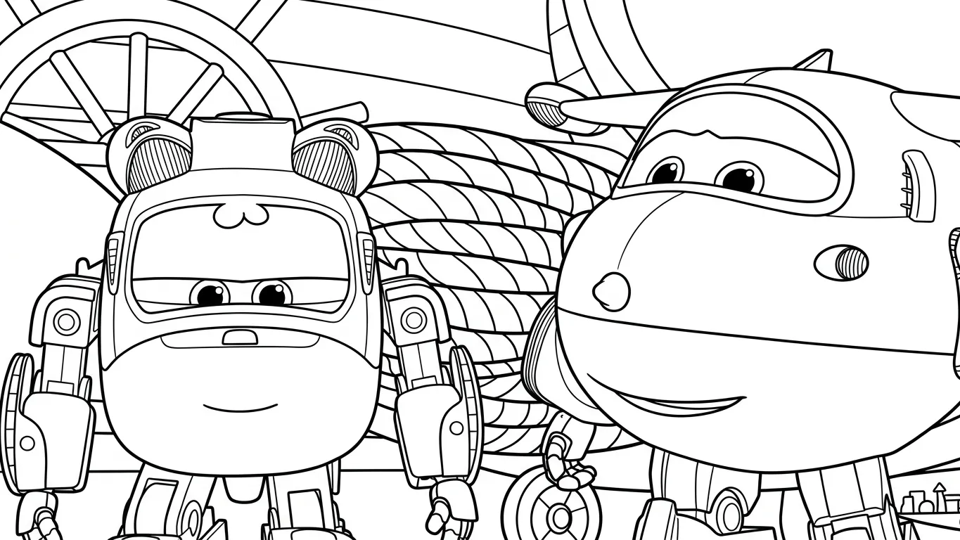 coloriage Super Wings pour enfant de 4 ans