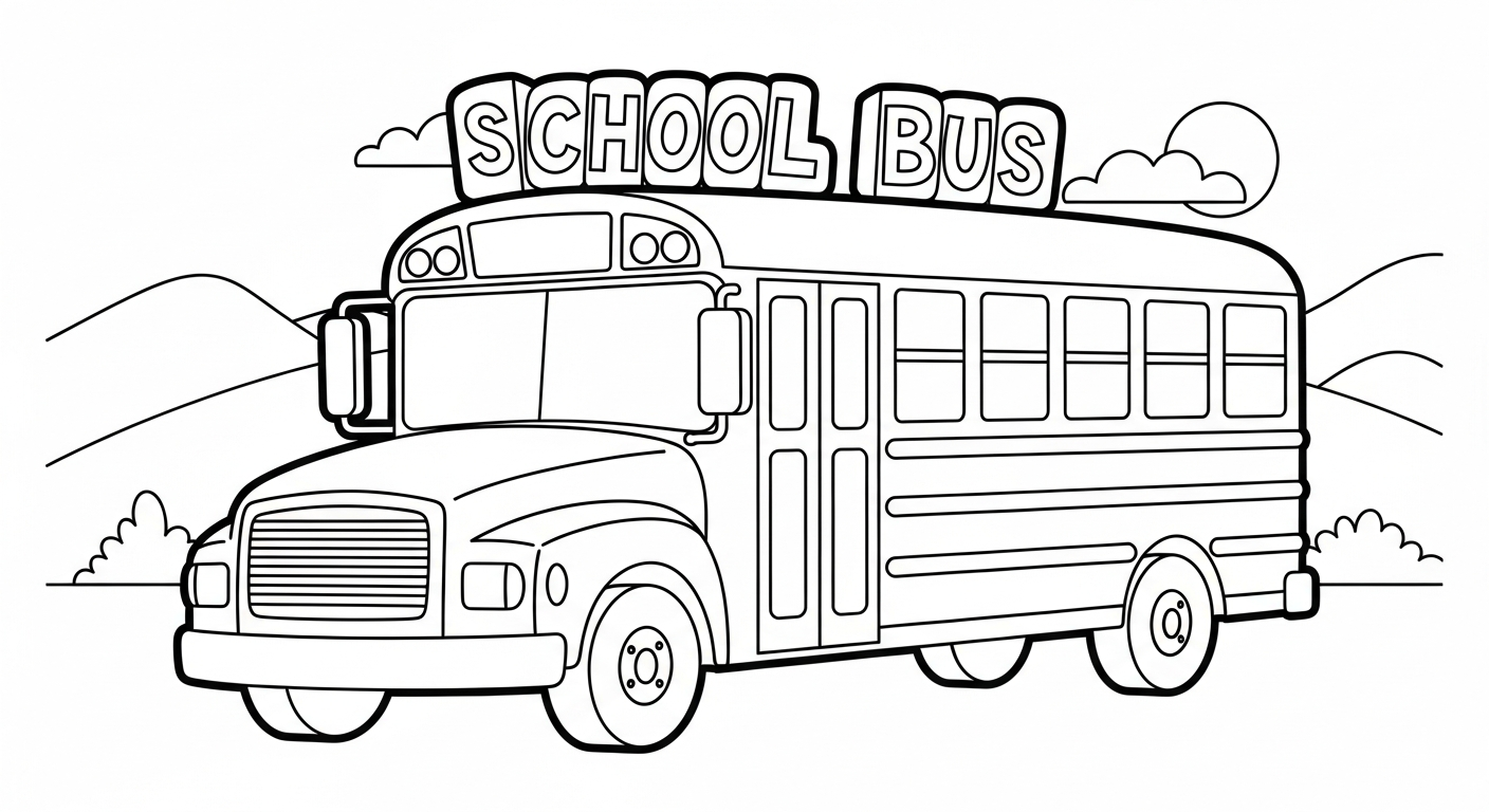 coloriage Autobus Scolaire updated à imprimer pour enfant de 7 ans