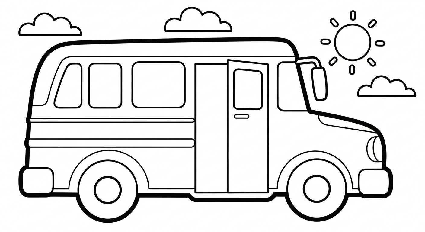 coloriage Autobus Scolaire updated à imprimer pour enfant de 6 ans