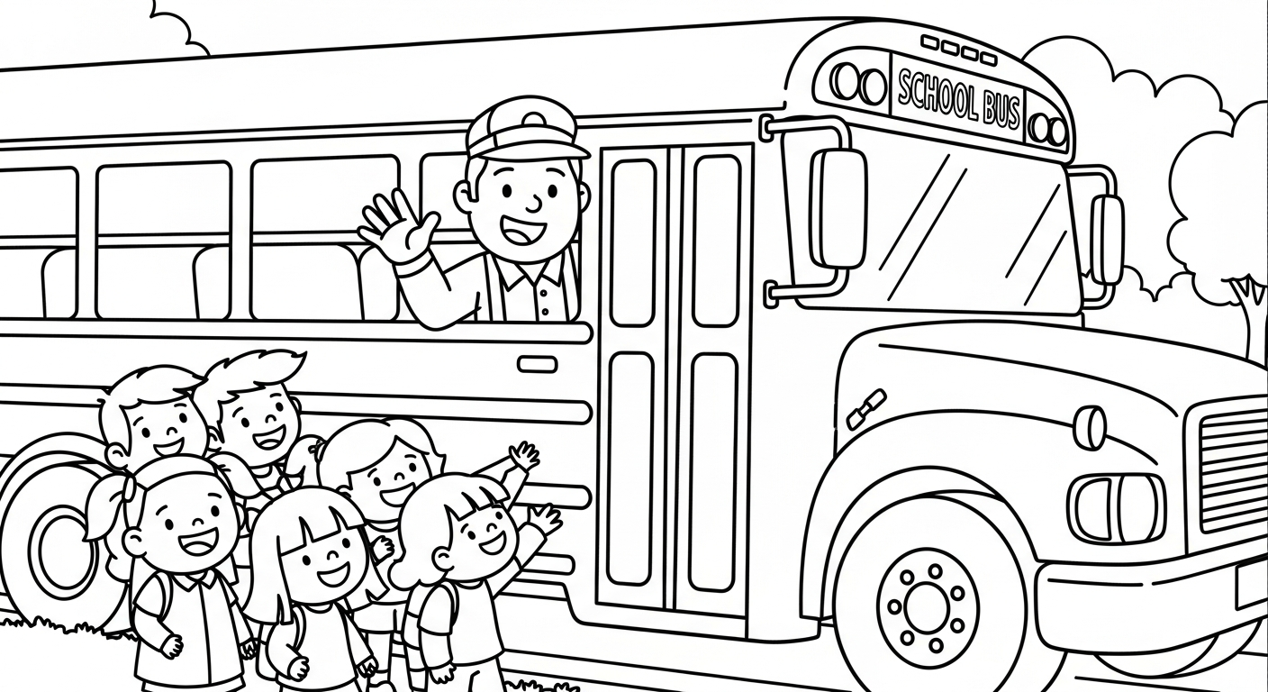 coloriage Autobus Scolaire updated pour enfants