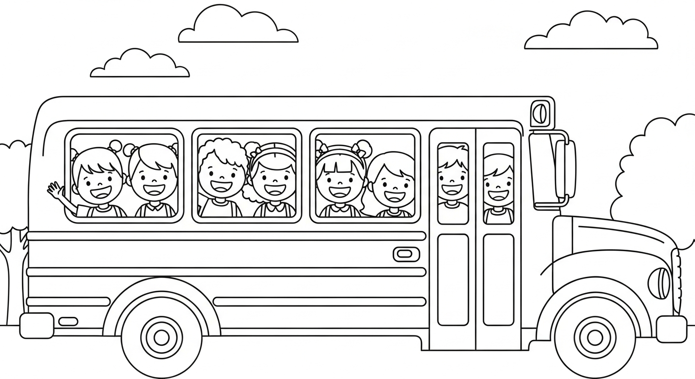 coloriage Autobus Scolaire updated a dessiner et imprimer
