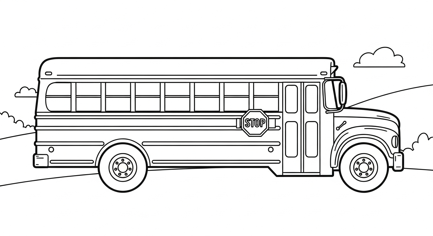 coloriage Autobus Scolaire updated et découpage à imprimer 1