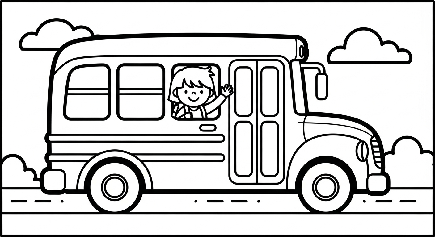 coloriage Autobus Scolaire updated à imprimer pdf 1